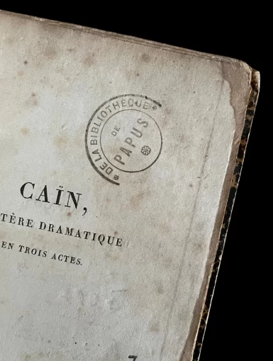 Lord Byron's Cain, Personal Copy of Papus With Stamp