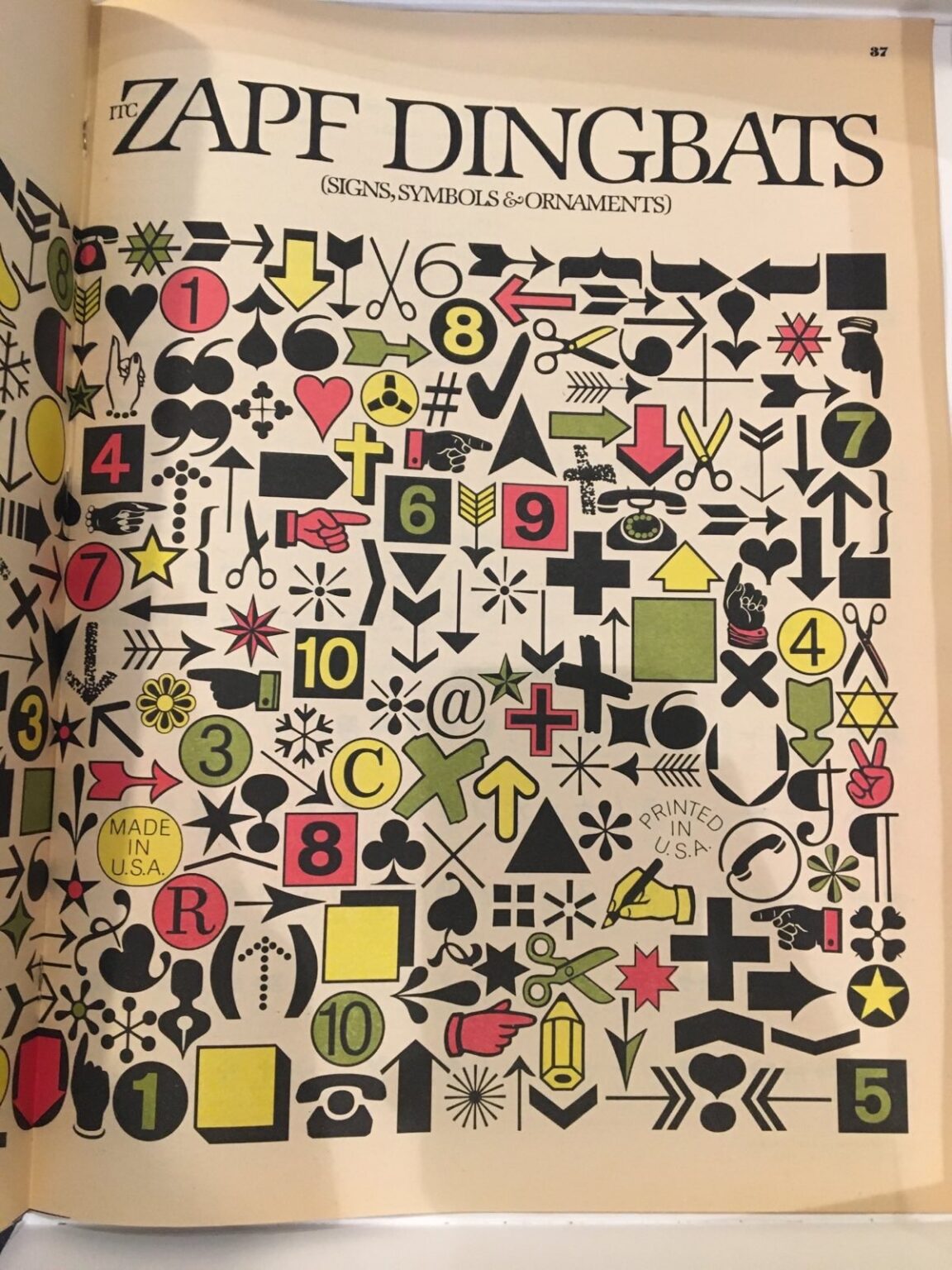 Upper and Lower Case Zapf Dingbats Herb Lubalin Typographics