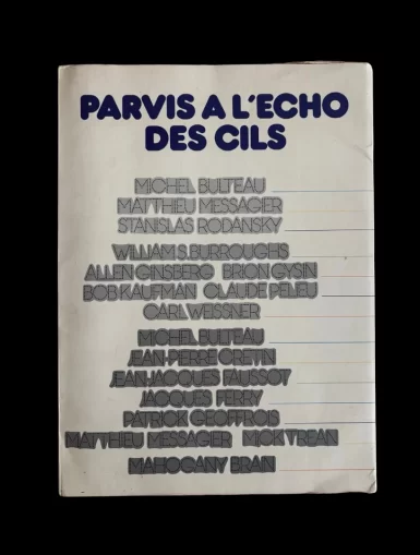 Parvis a l'echo des cils Michel Bulteau Brion Gysin William S Burroughs Ginsberg Patrick Geoffrois 1972