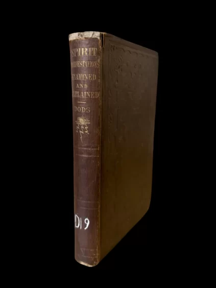 John Bovee Dods Spirit Manfestations Explained And Examined 1854 First Edition Spiritualism Mediumship Swedenborg Nathaniel Tallmadge