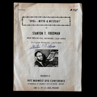 UFOs Myth & Mystery Stanton Friedman MUFON 1979 Signed Lecture