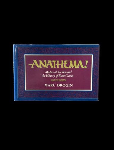 Anathema Marc Drogin Book Curses Curse Medieval Scribes Scribal Libraries 1983 First Edition